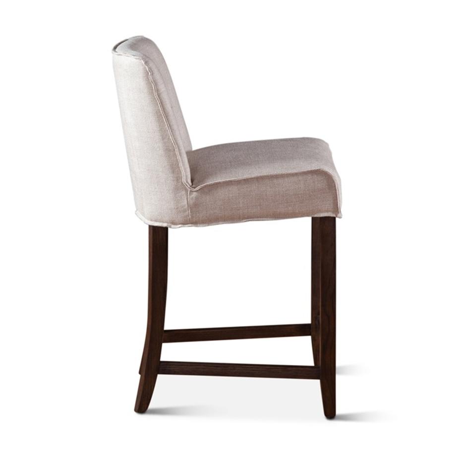 Buddy 20" Off-White Linen Counter Chair, Dark Legs by Home Trends & Design