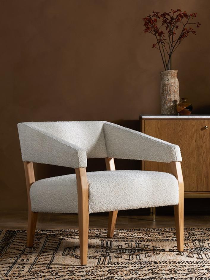 Gary Club Chair In Knoll Natural by FOUR HANDS