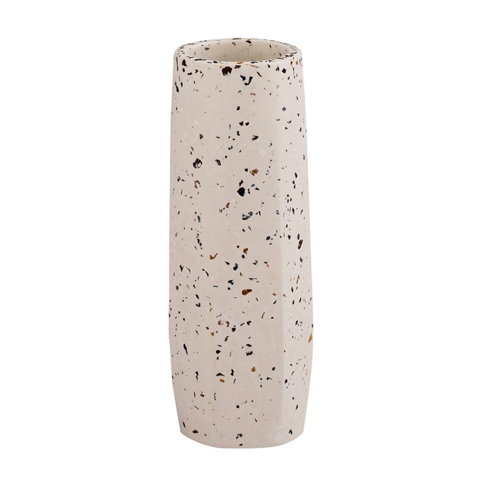 Terrazzo White Vase - Small Skinny by tov furniture