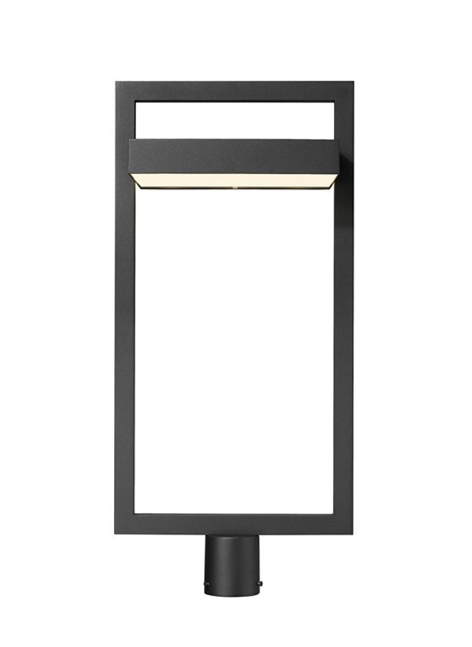 Luttrel 1 Light Outdoor Post Mount Fixture in Black Finish by Z-Lite