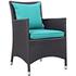 Minerva Dining Outdoor Patio Armchair In Espresso Turquoise by Modway Furniture