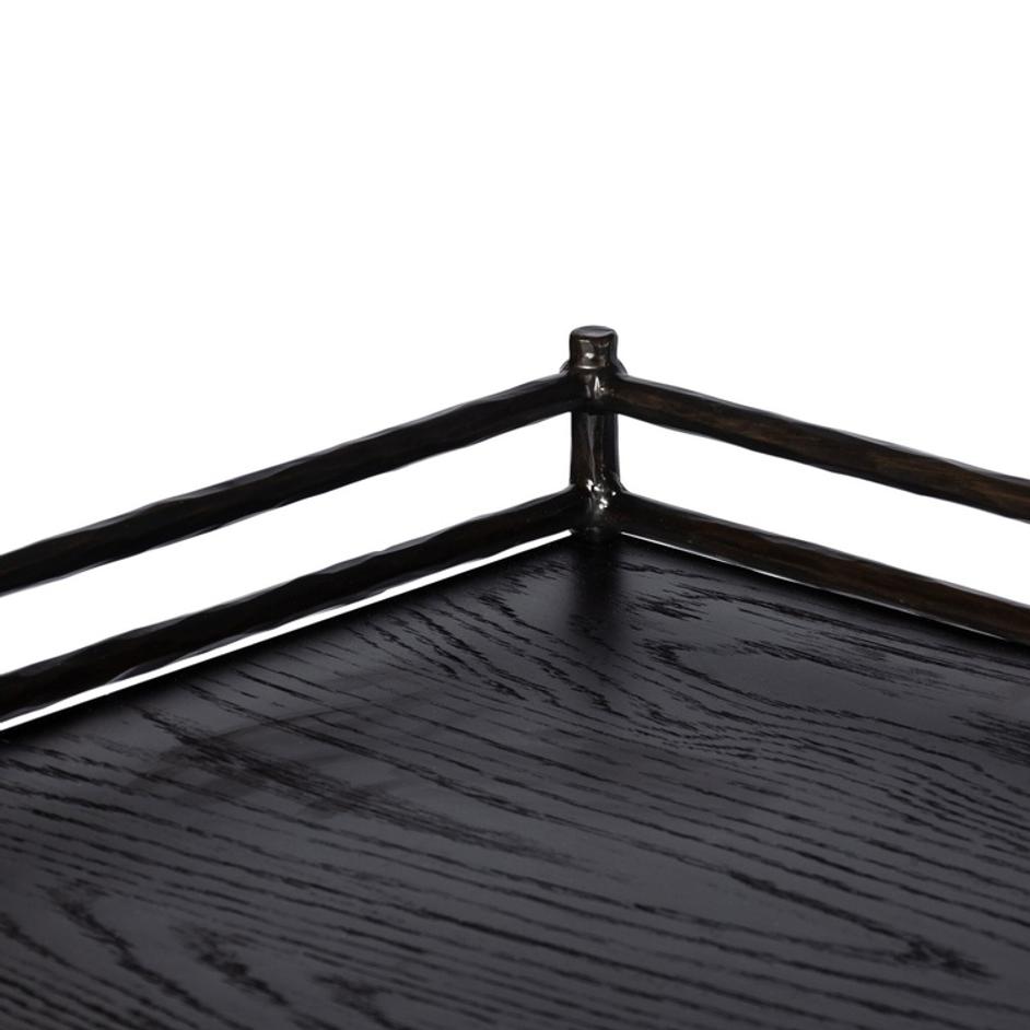 Afton Sideboard In Charcoal Oak And Charcoal Oak Veneer And Smooth Hammered Bronze by Four Hands