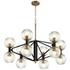 Helios Chandelier in Noir / Aged Brass by Cyan Design