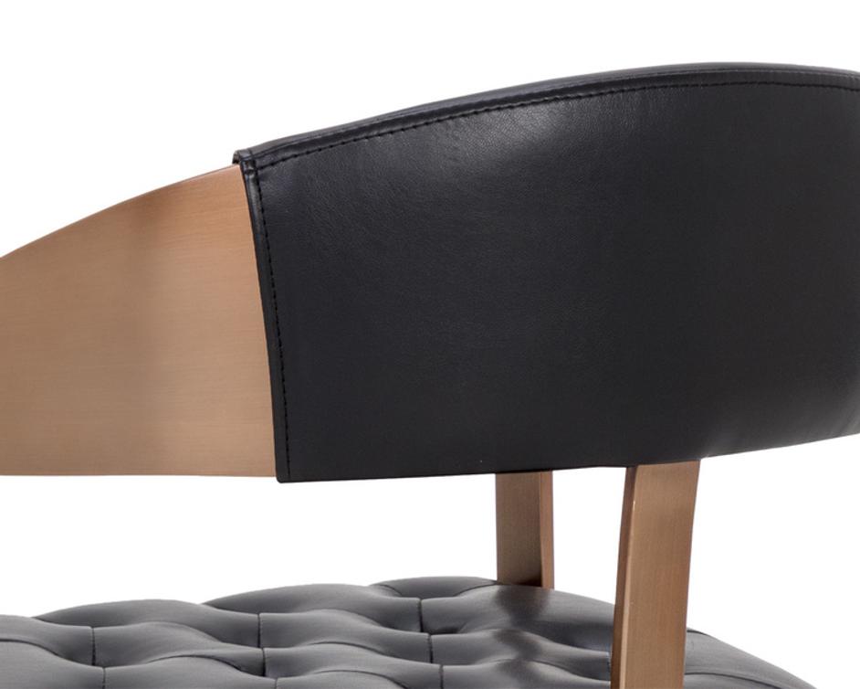 BEAUMONT DINING ARMCHAIR - ANTIQUE BRASS - CANTINA BLACK by Sunpan