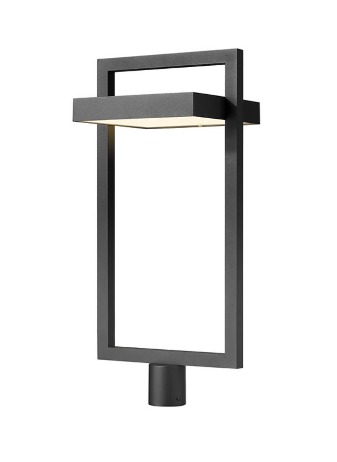 Luttrel 1 Light Outdoor Post Mount Fixture in Black Finish by Z-Lite
