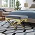 Bendel Velvet Performance Velvet Bench In Gold Gray by Modway Furniture