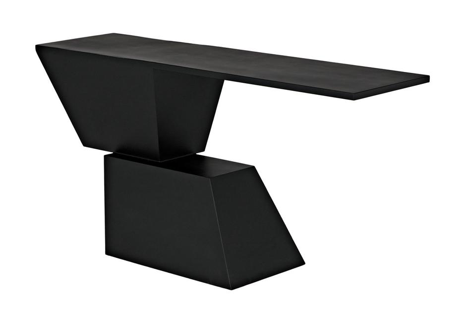 Pieta Console in Matte Black Industrial Steel by Noir Furniture