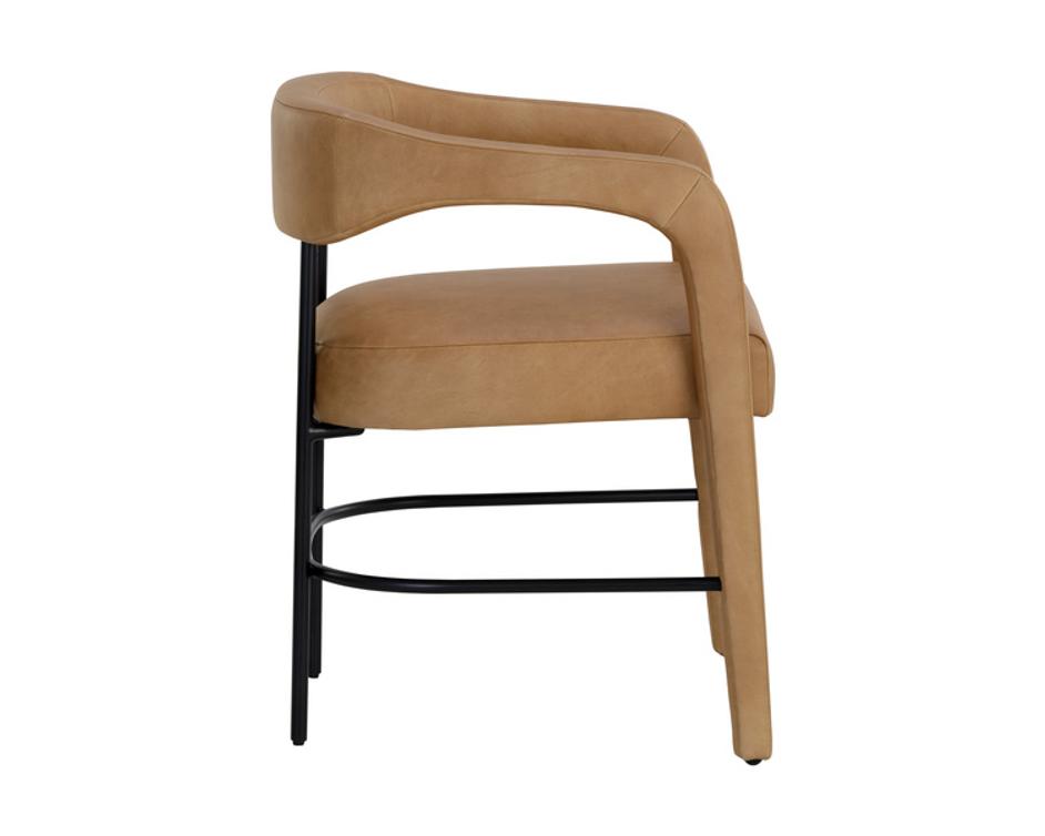 MAVIA DINING ARMCHAIR - LUDLOW SESAME LEATHER by Sunpan