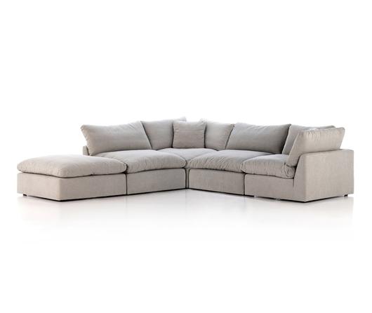 Stevie 4Pc Laf Sec Sofa W/Ottoman In Flannl by FOUR HANDS