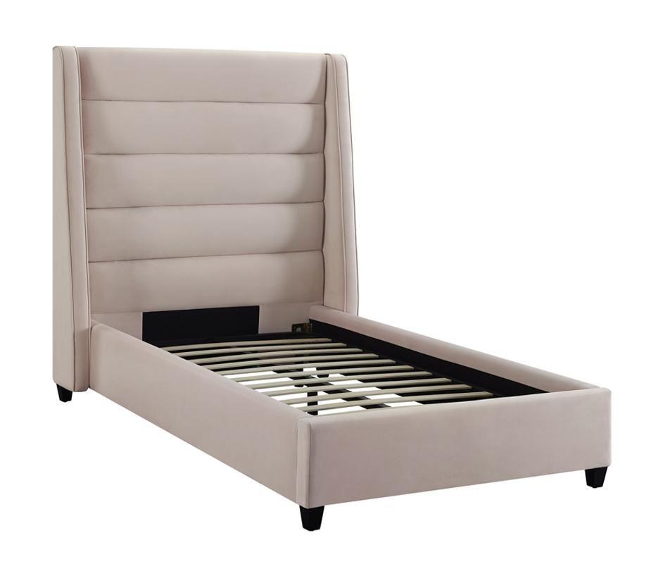 Koah Blush Velvet Bed in Twin by tov furniture
