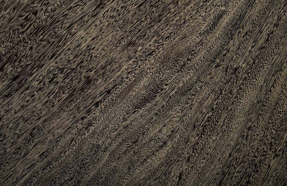 Chuleta Round Dining Table on Stainless Steel Base, Gray Stone by Phillips Collection