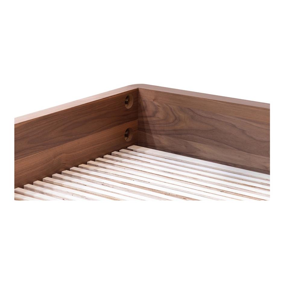 ROUND OFF KING BED WALNUT by Moes Home