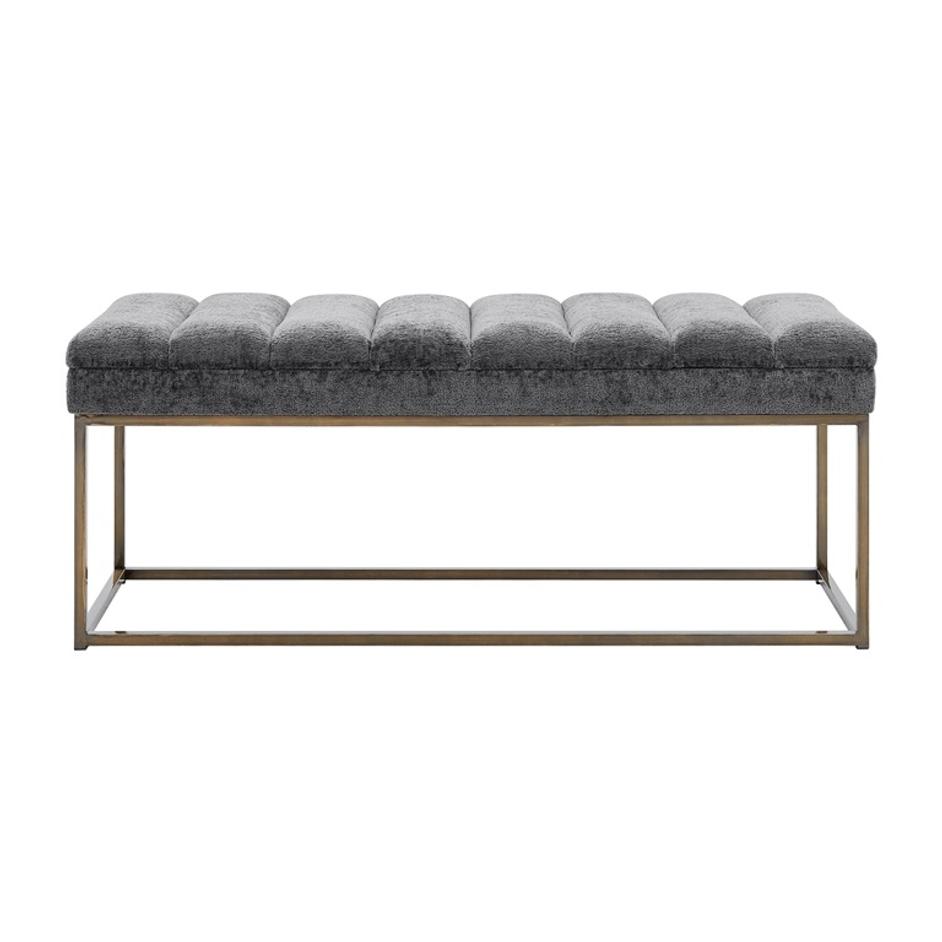 Darius Fabric Bench In Opus Gray by New Pacific Direct