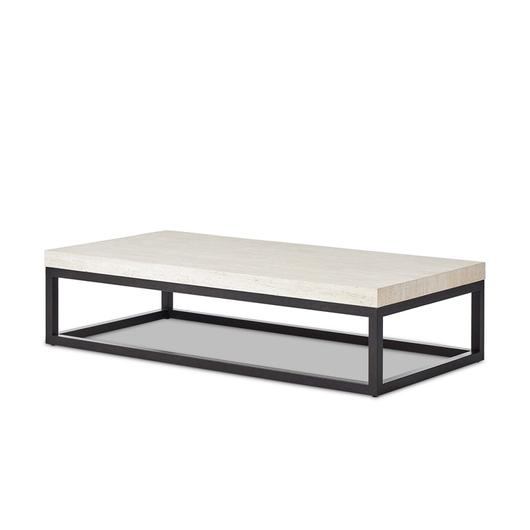 The 67' Rectangular Coffee Table in Travertine by FOUR HANDS