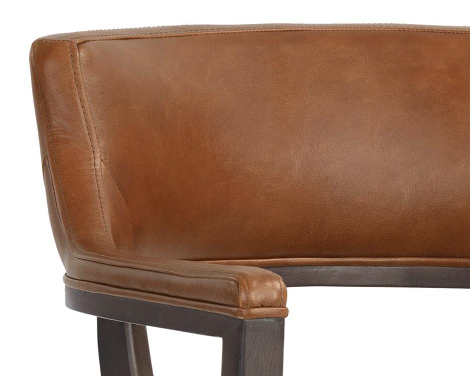 BRYLEA DINING ARMCHAIR - BROWN - SHALIMAR TOBACCO LEATHER by Sunpan