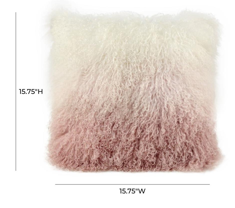 Tibetan Sheep Pillow White to Blush by tov furniture