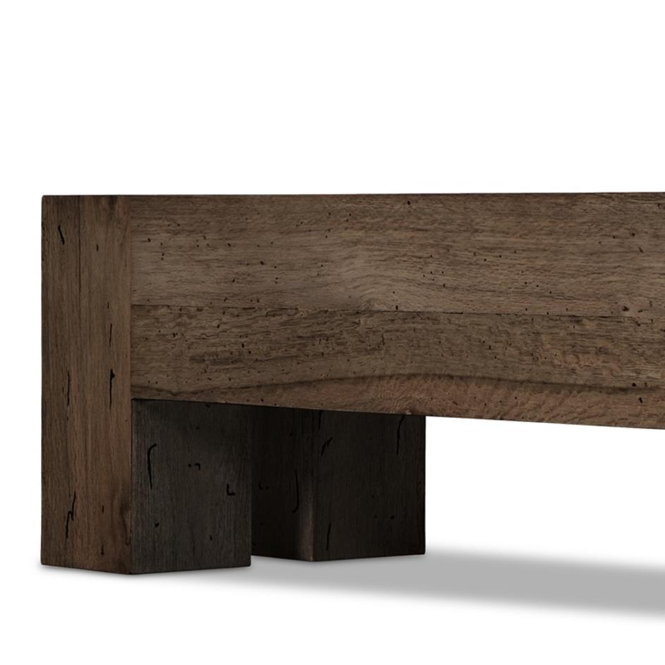 Abaso Large Accent Bench In Ebn Rstic by FOUR HANDS