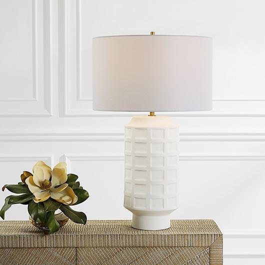 Window Pane White Table Lamp by Uttermost