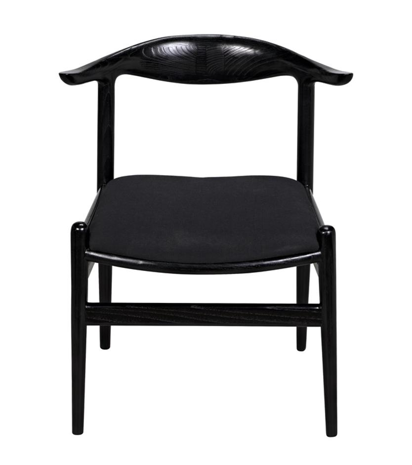Boone Sungkai/Mindi Chair in Charcoal Black with Black Cotton Fabric by Noir Furniture