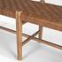 Shane Brown Wood w/ Woven Brown Leather Bench by Mercana