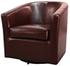 Hayden SWIVEL Bonded Leather Arm Chair In Saddle Brown by New Pacific Direct