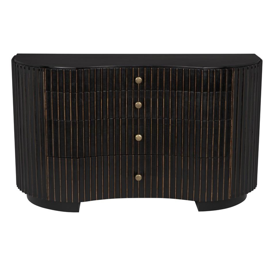 Irene Dresser, Hand Rubbed Black with Light Brown Trim by Noir Furniture