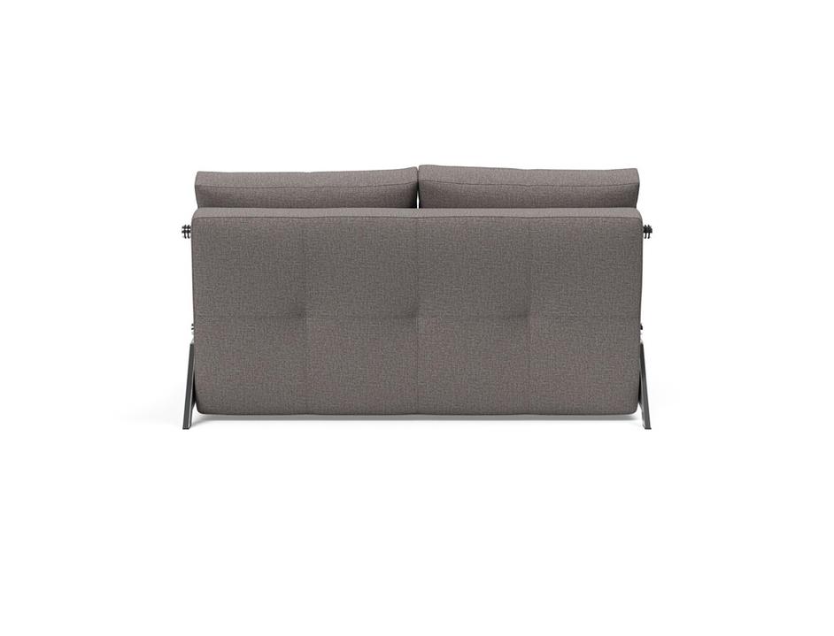 CUBED FULL SOFA BED in MIXED DANCE GREY FABRIC WITH Chrome legs 521 by INNOVATION USA