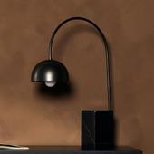 black marble table lamp on table