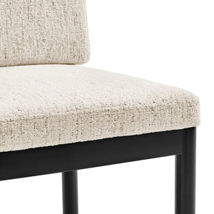 Melvin KD Chenille Dining Side Chair Black Frame, Concord Cream 