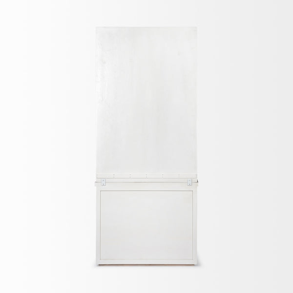 Fairview I  White and Medium Brown Wood Three Shelf Shelving Unit