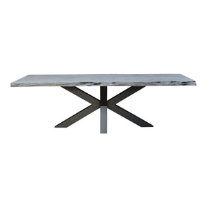 Edge Small Grey Dining Table with Iron Base