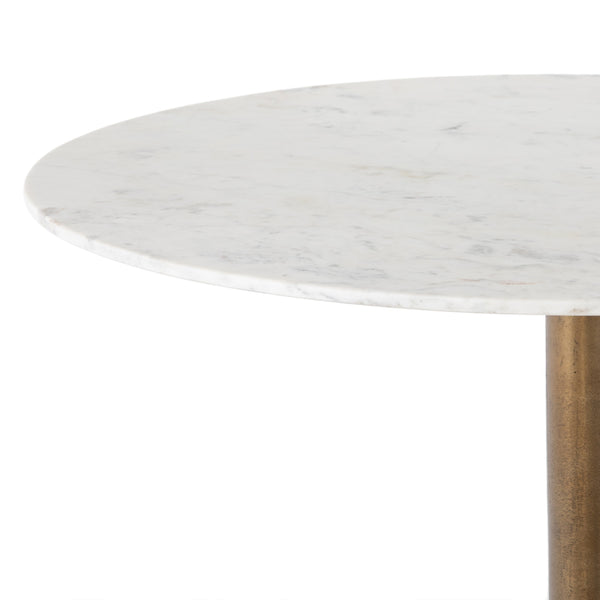 Helen Round Bistro Table In Polished White
