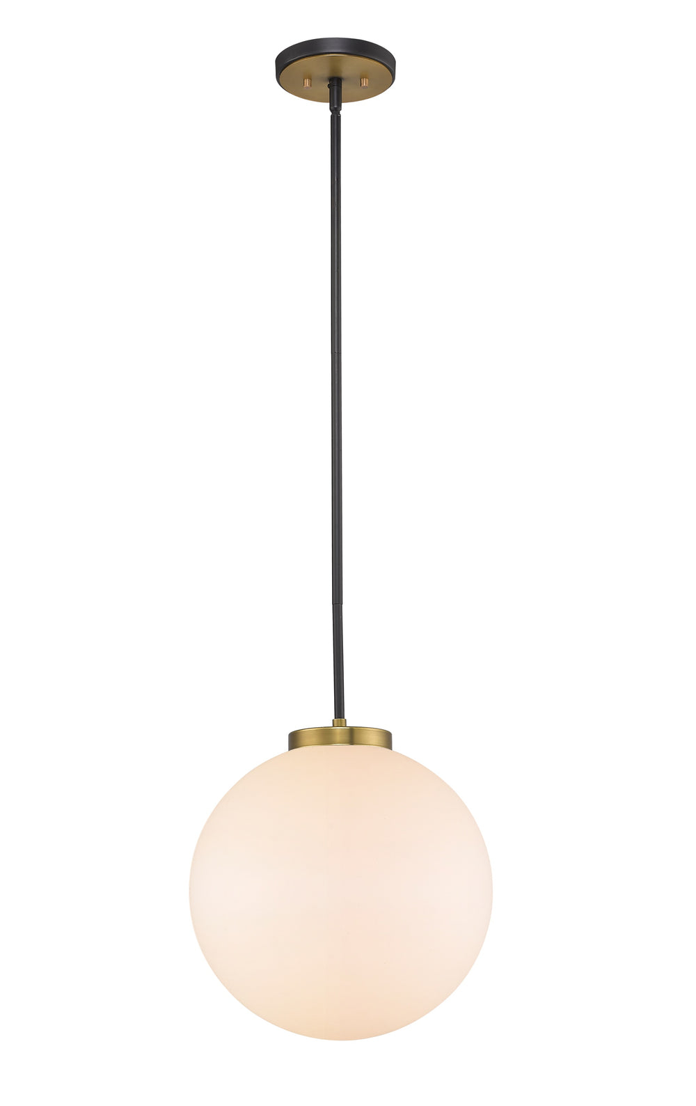 Parsons 1 Light Pendant in Matte Black + Olde Brass Finish