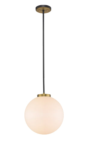 Parsons 1 Light Pendant in Matte Black + Olde Brass Finish