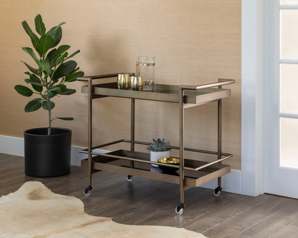 LIVINGSTON BAR CART - ANTIQUE BRASS