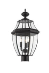 Westover 3 Light Outdoor Post Mount Fixture in Black Finish