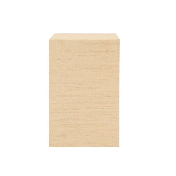 TWO DRAWER SMALL SIDE TABLE IN NATURAL GRASSCLOTH WITH CERUSED OAK HANDLES