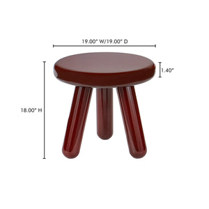 Moe's Joy Accent Table in Deep Red Lacquer