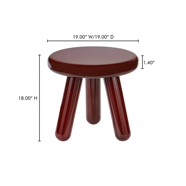 Moe's Joy Accent Table in Deep Red Lacquer