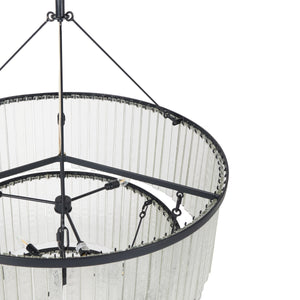Meredith Large Chandelier in Clear Textured Glass