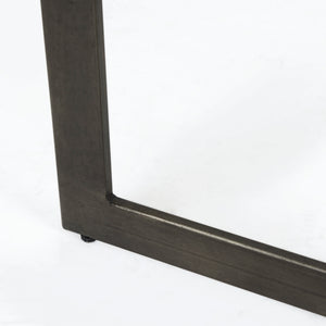 Faye 50L x 15W x 30H Medium Brown Wood W/Antique Nickel Metal Base Console Table