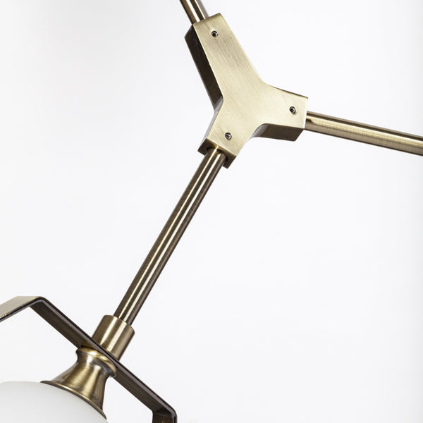 Desousa II (33.9"L x 8.8"W x 28"H) Champagne Metal Multi-Arm Three Light Chandelier