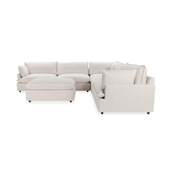 Caplan 6-Piece Modular Sectional with Ottoman in Dawn-Flax