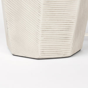 Piven White w/Antiqued Wash Textured Ceramic Table Lamp