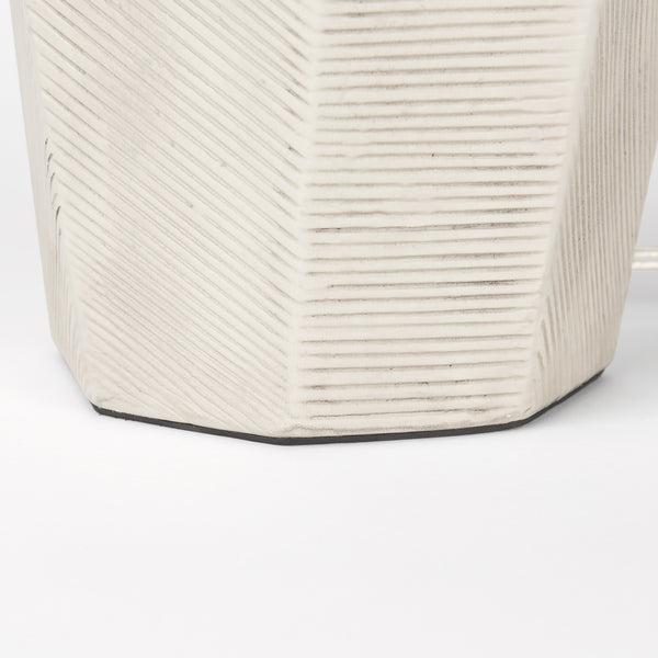 Piven White w/Antiqued Wash Textured Ceramic Table Lamp