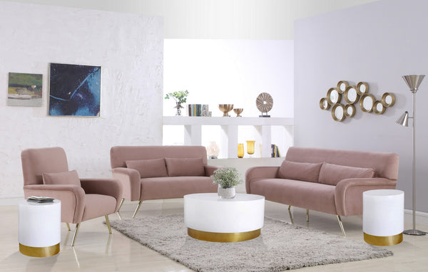 Max End Table In White/Gold