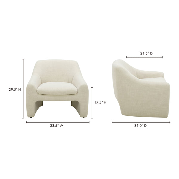 Kenzie Accent Chair in Textured Dune Fabric