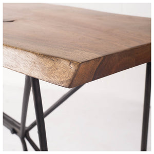 Papillion I 66L x 16W Natural Solid Wood and Iron Console Table