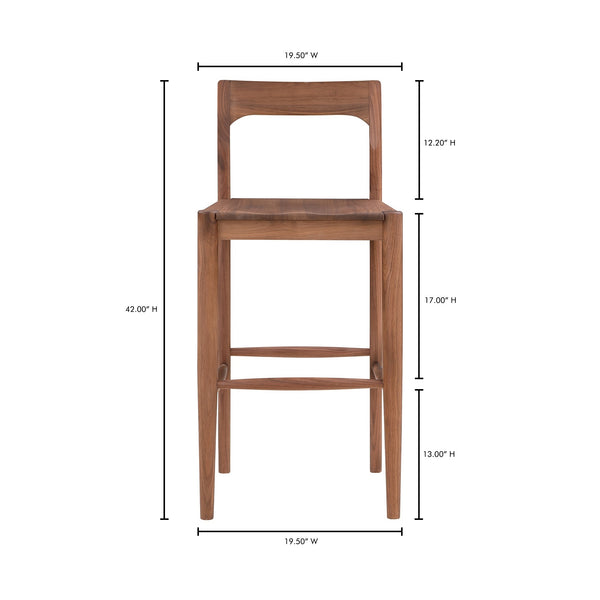 Moe's Owing Barstool Walnut Brown Mid-Century