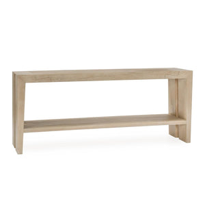 Troy Solid Wood Rectangle Console Table in Aged Cream